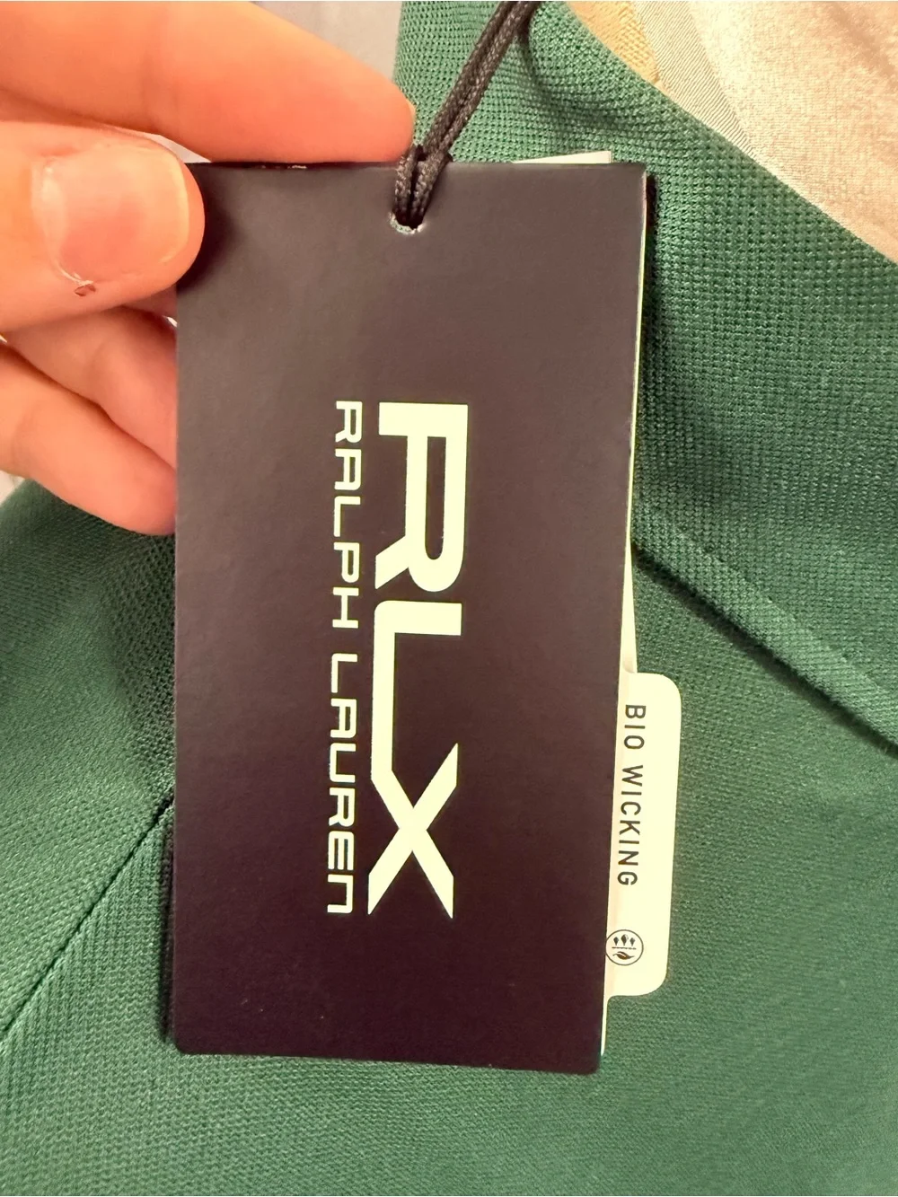 Ralph Lauren RLX Men's Dark Green Polo with White CBS Sports Logo